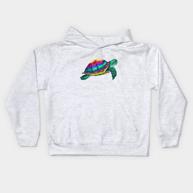 LGBTQ+ turtle coming out Kids Hoodie by Arteria6e9Vena